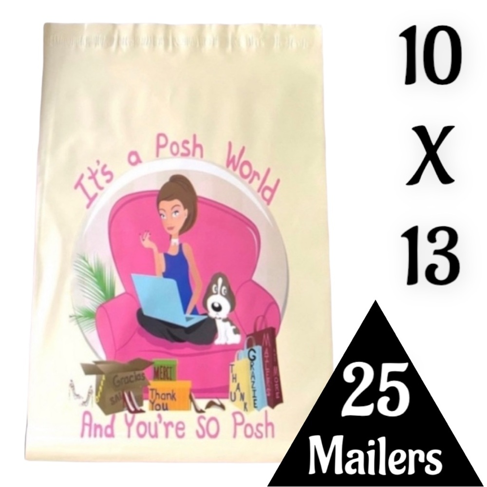25 10X13 Poly Mailers Posh World PRICE IS FIRM - Picture 7 of 15
